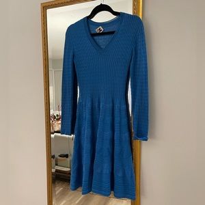 Missoni knit blue dress